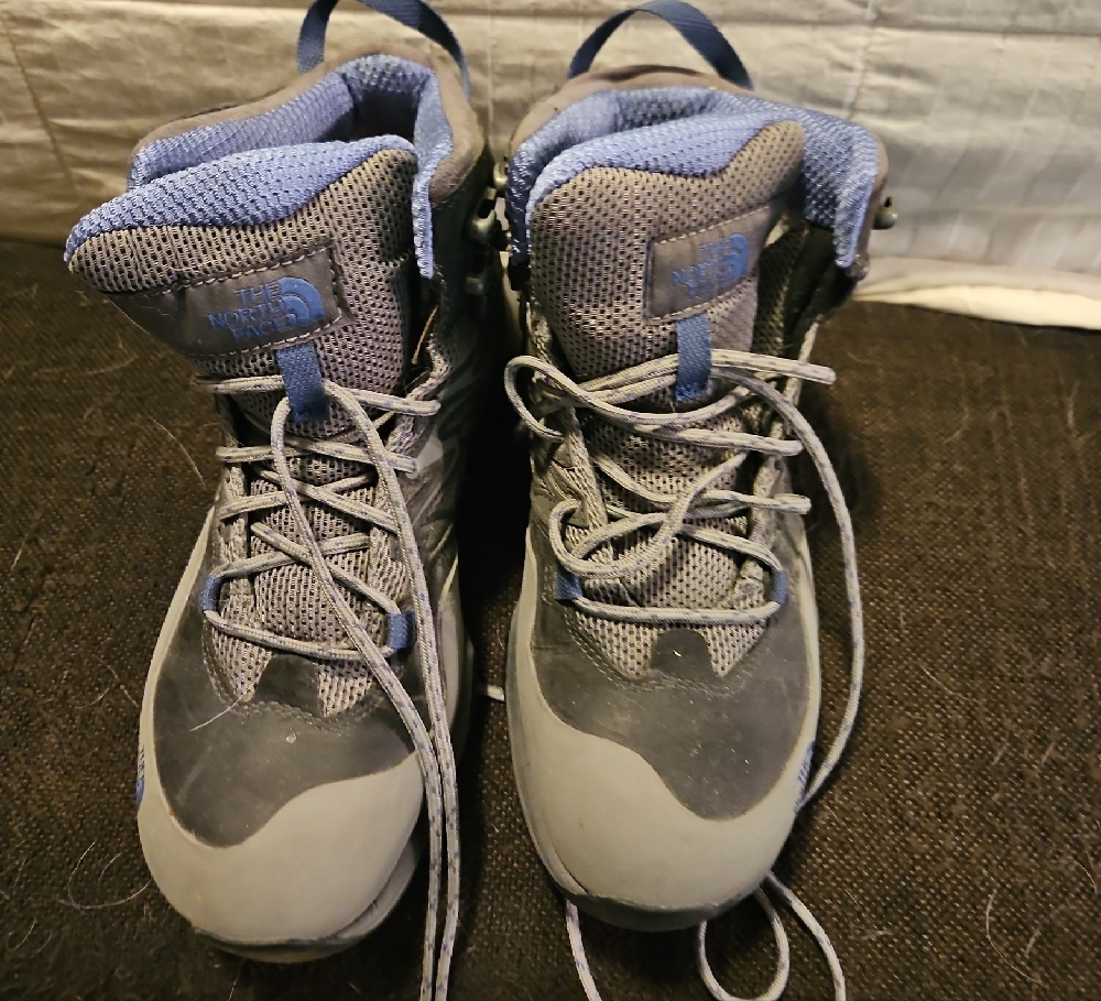 The North Face Gray and Blue Outdoor Boots with Ankle Support